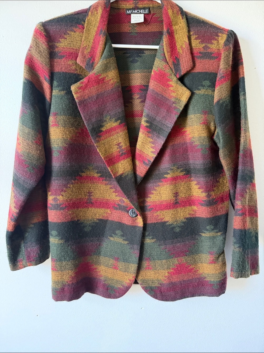 My Michelle Multicolor Southwestern Pattern Blazer Jacket